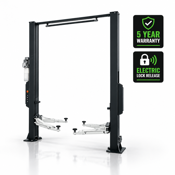 4.5 TONNE 2-POST CAR HOIST ELECTRIC LOCK RELEASE